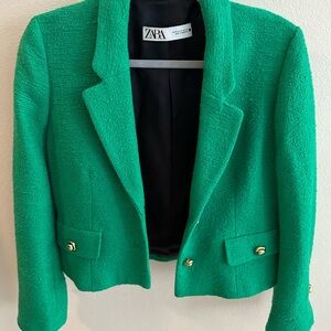 Zara Women's Green Blazer Jacket